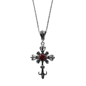 Red Zircon Cross-shape Exaggerated Clavicle Chain Female Net Red Temperament - Bild 1 von 6