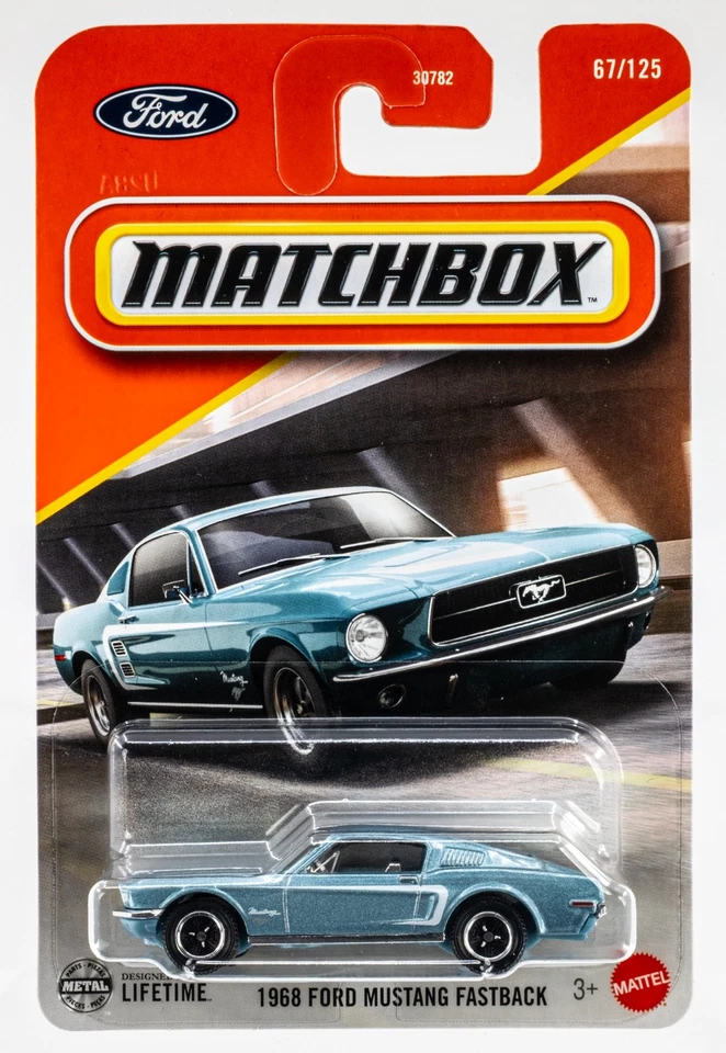 2025 Matchbox #67 1968 Ford Mustang Fastback BRITTANY BLUE POLY | FSC - Image 1 of 1