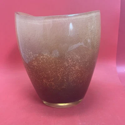 "Florero moderno de plástico esmerilado marrón decoración, efecto humo ámbar, 9"" de alto" Foto 1 de 4