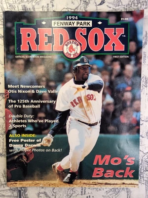 1994 MLB Boston Red Sox Official Scorecard Magazine Program First Edition - Image 1 of 4