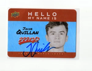 JACOB QUILLAN autographed '25/26 TORONTO MAPLE LEAFS MVP "Hello My Name Is" card - Bild 1 von 1