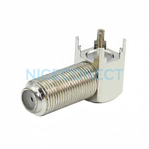 10x Connettore RF F Jack Femmina Foro Passante Angolo Retto RA PCB Montaggio Versione Lunga - Foto 1 di 3