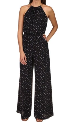 Mono Michael Kors Para Mujer Estampado Cuello Cadena Volantes en la Cintura Negro M $155 Foto 1 de 4