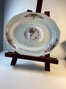 Penn China Vintage Floral Parrot Serving Ceramic Platter Dish - Picture 1 of 8