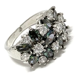 Women's Cocktail Ring, New Never used Cubic Zirconia and Lab Created Topaz Sz 7 - Picture 1 of 16