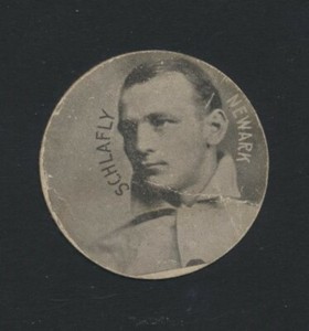 1909-1911 E254 Colgan's Chip Baseball Card LARRY SCHLAFLY Newark Indians