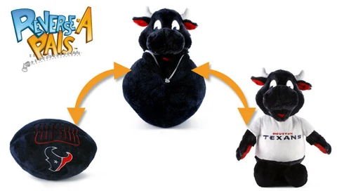 Houston Texans Reverse-A-Pal Plush Toy-NFL Stuffed Mascot and Football Cover