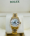 Rolex Datejust President 179178 18k Yellow Gold Factory Diamond Mother Of Pearl