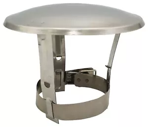 Stainless Steel Chimney Flue Cowl Pipe Rain Cover Protector Cap Ending 60-250mm - Picture 1 of 7