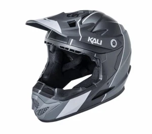 Kali Protectives Zoka Full Face Helmet - Stripe Matte Black / Grey - Size Medium - Picture 1 of 6