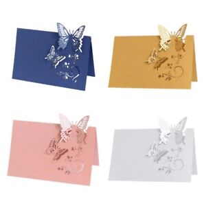 100Pcs Hollow Butterfly Cut Out Blank Card Party Ceremony Place Card Name Cards