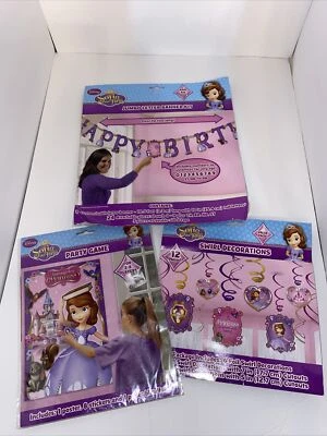Disney Sofia The First Birthday Party Banner Kit Party Game Swirl Decorations - Image 1 of 4