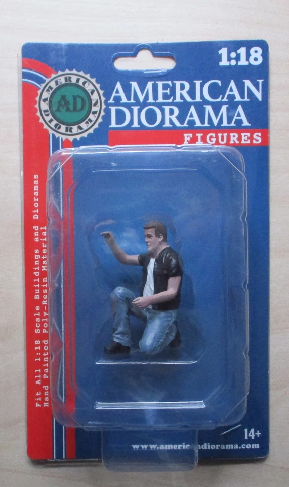 Figura Motociclista Motorman American Diorama Escala 1:18 2.5" Hombre Arrodillado Hombre Hombre Foto 1 de 1
