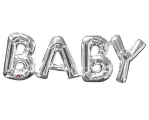 16 40 inch Gender Reveal Baby Shower Letter Floated Ballloons Gold Silver Foil - Image 1 of 1