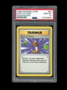 Pokemon PSA 10 GEM MINT Gusto di Vento Set Base Senza Ombre Carta Originale 93/102 - Foto 1 di 2