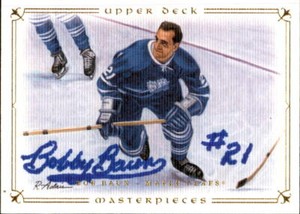 Bobby Bob Baun Signed Autographed 08/09 Ud Masterpieces card Toronto Maple Leafs