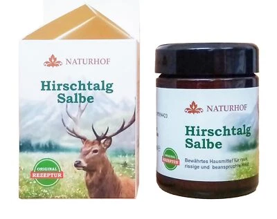 HIRSCHTALG SALBE 100ml Naturhof für raue rissige Haut Hautpflege Balsam Creme 09