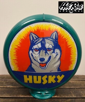 Globo bomba de gasolina HUSKY GASOLINE reprodução 13,5" - (corpo verde) - Imagem 1 de 3