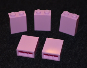 (5) 1x2x2 Pink Tall Column Bricks ~ New Lego Parts ~