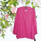 Ralph Lauren Tunic Top Plus Size 1X Linen Black Label Embroidered Pink $95 New