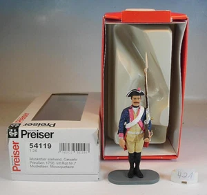 Preiser / Elastolin 1/24 Nr. 54119 Musketier stehend m Gewehr 1756 OVP #421 - Bild 1 von 1