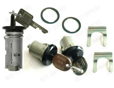 Juego de cilindros de interruptor de cerradura de puerta de encendido con llaves para Buick Cadillac NEGRO Foto 1 de 4