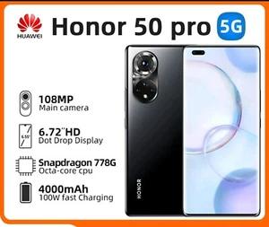 Honor 50 Pro 5G 108MP NFC 8GB/256GB 6.72" Snapdragon 778G 100W Fast Charging - Picture 1 of 2