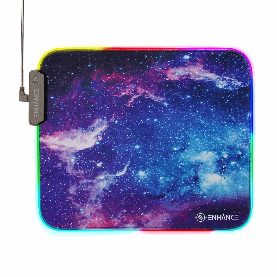 ENHANCE LED Gaming Mouse Pad with Fabric Top - 7 RGB Colors & 3 Lighting Effects - Image 1 of 4