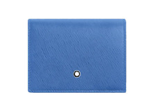 new! MONTBLANC Sartorial Continental Wallet - DUSTY BLUE calf skin Leather