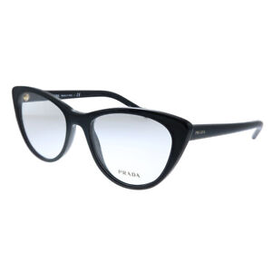 New Prada Millennials PR 05XV 1AB1O1 Black Plastic Cat-Eye Eyeglasses 53mm