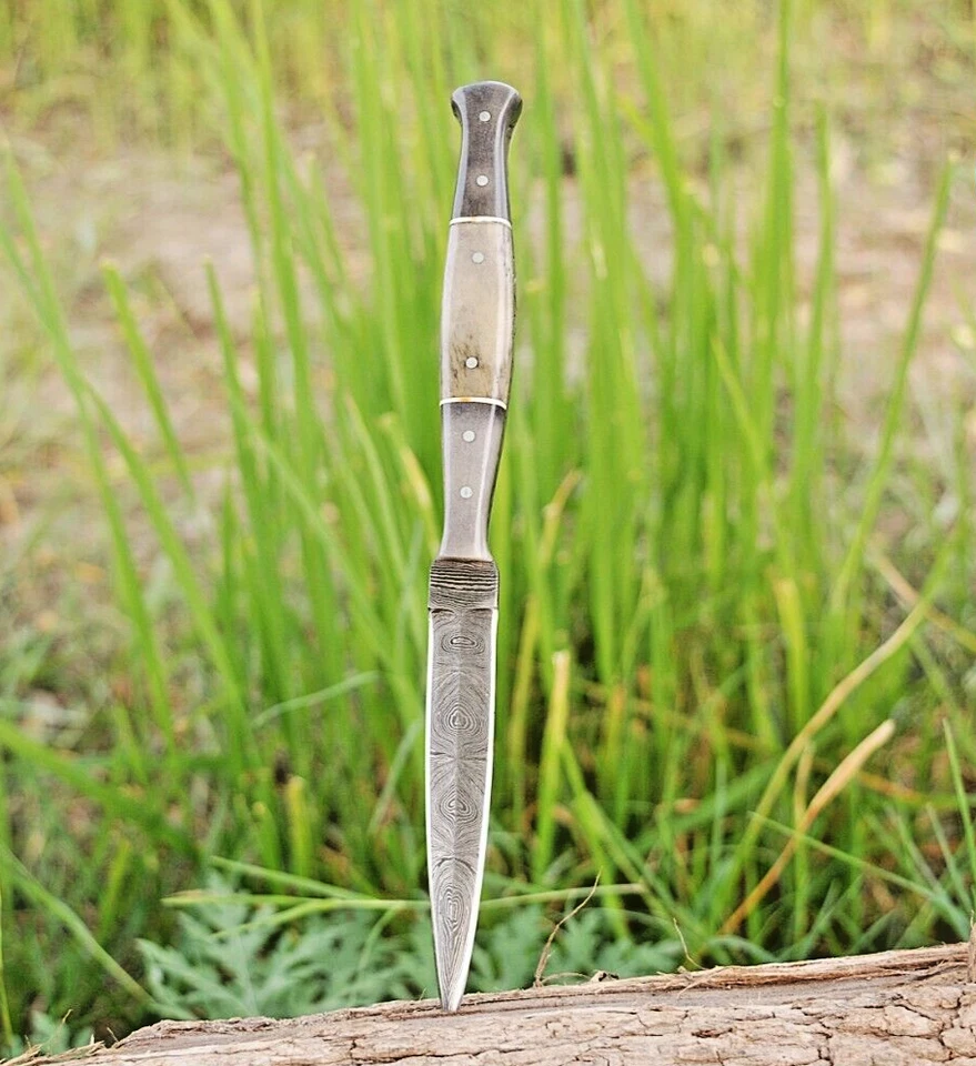 Custom HandMade Hunting Boot Knife Hand Forged Damascus Steel Blade 1384 - Image 1 of 4