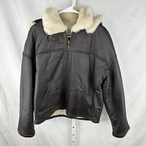 Wilsons Men's Brown Leather Hooded Jacket - Size S - Picture 1 of 7