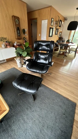 Mid Century Eames Style Lounger with Ottoman Cover