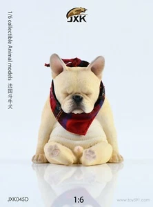 JXK 1:6 JXK045D French Bulldog Scarf Decadent Animal Pet For 12" Action Figures - Picture 1 of 6