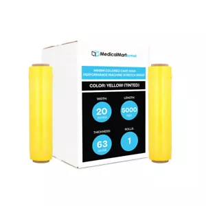 Machine Pallet Stretch Film 20"x5000' 63 Ga Tint Yellow Cast Shrink Wrap 1 Roll - Picture 1 of 6