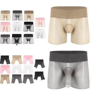 Mens Boxer Briefs Stretchy Underpants With Sheath See-Through Underwear 2 Types - Picture 1 of 97