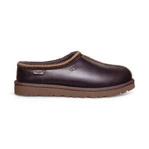 UGG TASMAN LEATHER REGEN IRONWOOD SHEEPSKIN MEN'S SLIPPERS SIZE US 10/UK 9 NEW - Picture 1 of 5