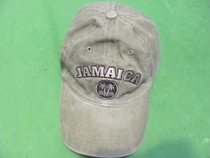 JAMAICA Embroidered Adjustable Strap Back Rustic Green Baseball Hat/Cap - Picture 1 of 3