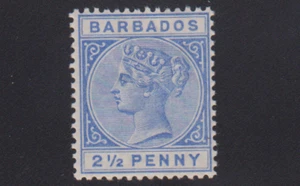 Barbados Sc#62 (SG#94 ) 2 1/2 Penny Deep Blue WM Crown CA MOG - Picture 1 of 2