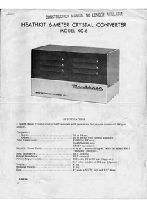 Assembly Manual-Anleitung für Heathkit XC-6  - Picture 1 of 1