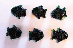 LÁMPARA TRABAJO 6 CUENTAS DE PESCADO DE VIDRIO VERDE Y BRILLO 15mm - Imagen 1 de 1