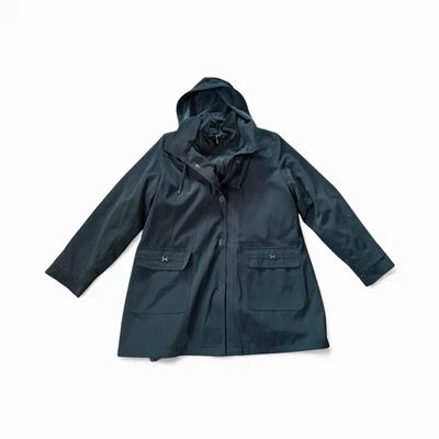 Fleet Street Jacket Plaid Removable Liner Forest Green Women Size Large EUC  - Image 1 of 4