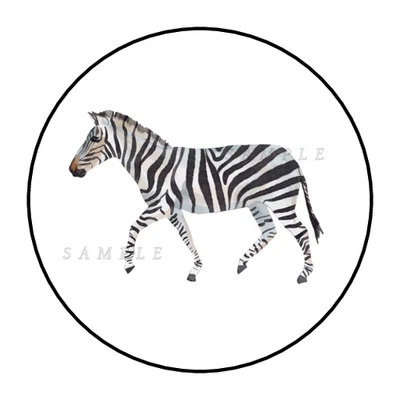 30 Zebra Jungle Animal stickers labels tags envelope seals party favors - Image 1 of 2