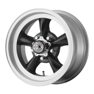 15x7 American Racing VN105 TORQ THRUST D Sat Blk Mach Lip Wheel 5x4.5 (-6mm) - Picture 1 of 5