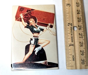 Rancho Ritmo Chocolate Vaca Niña Ata Boy Imán Nevera EE. UU. 90s - Imagen 1 de 5