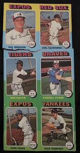 1975 Topps Uncut 6 Card Panel Baseball Card ~ Damaged And Ripped - Picture 1 of 6