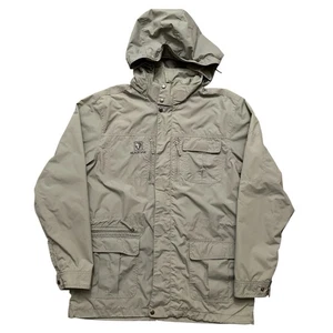 Black Yak Utility Jacket Mens Size L Full-Zip Hooded Nylon Pockets Beige - Picture 1 of 7