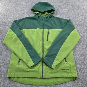 Double Diamond Mens Hooded Jacket Green Softshell Full Zip Fleece Fresh ReI Like - Picture 1 of 8