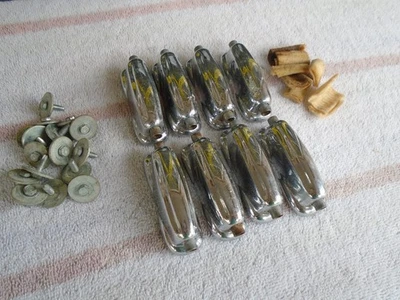 (8) VINTAGE 1960's CHROME SEPARATE TENSION SLINGERLAND SNARE DRUM LUGS-GOOD! - Image 1 of 4