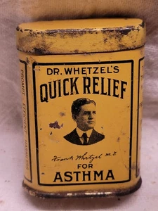 Dr. Whetzel's Quick Relief Sample Quack Medicine Empty Tin Awesome Graphics  - Picture 1 of 6